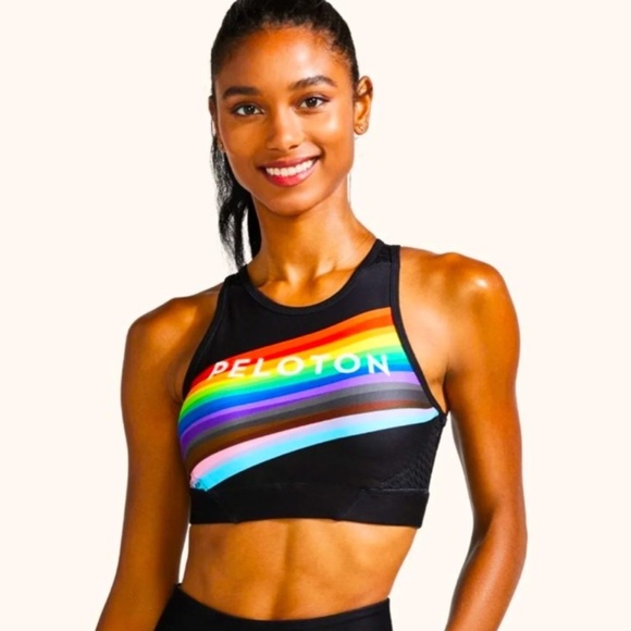 Peloton Other - Peloton X WITH Pride Rainbow High Neck Sports Bra Size XL